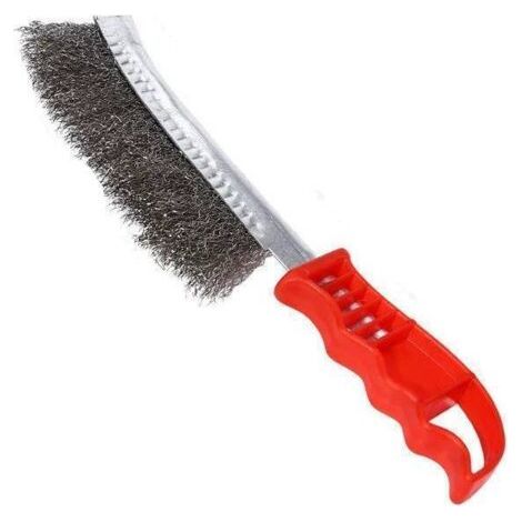 Brosse à gratter en fil de fer, brosse de nettoyage en acier inoxydable, brosse à main en fil de fer avec poils robustes en acier inoxydable (1/3)