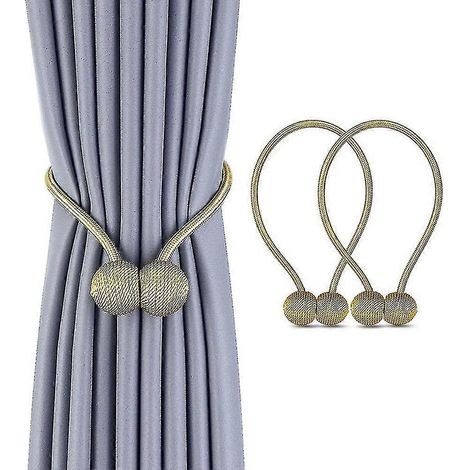 Attaches magnétiques pour rideaux, pinces à rideaux, supports de cordon, boucles, attaches pour rideaux, support de rideaux pour la décoration intérieure (2 pièces) (1/5)