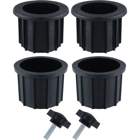 2 Sets (6-teilig) Balkon-Sonnenschirmzubehör, 4 Schirmlochringe und 2 Handgriffschrauben, Schirmhalterung für Terrassentisch, Balkon, Terrasse (1/5)
