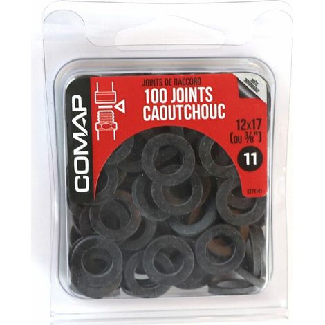 Joints caoutchouc d'étanchéité pour eau chaude et froide – Lot de 100 – Dimensions 12x17 mm – S279141 (1/2)