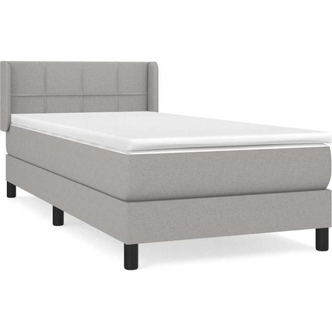 Maison Exclusive - Boxspringbett mit Matratze Hellgrau 90x190 cm (1/5)