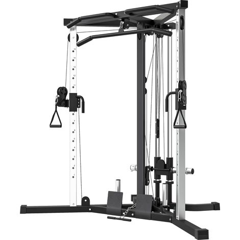 SPORTNOW Power Tower Multifunzione con Sbarra Trazioni e Bilanciere Nero