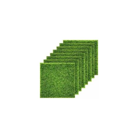 8 paquets de gazon artificiel pour travaux manuels 15 x 15 cm gazon synthétique (1/5)