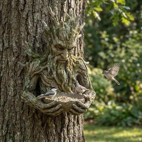 Patio, giardino, decorazione per la facciata dell'albero, mangiatoia per uccelli da esterno con ghianda, con gancio a scomparsa a forma di serratura e ornamento per terrazzo per gli amanti degli uccel (1/3)