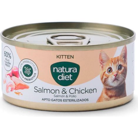 Natura Diet CAT Kitten Paté Salmon & Chicken 85G caja x24