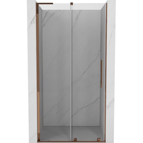 Mexen Velar L Schiebetür Dusche 90 cm, transparent, Roségold - 871-090-003-01-60