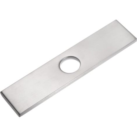 Copriforo per lavandino da 10 pollici, piastra per lavabo da bagno a 3 fori, piastra per rubinetto rettangolare, acciaio inossidabile (argento spazzolato)