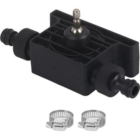 Pompe à eau/huile compacte portable à entraînement par perceuse électrique avec 2 connecteurs, pompe à huile noire (1/5)
