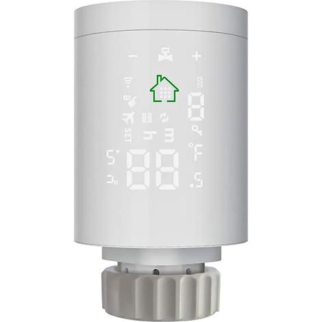 Thermostat Actuator for Radiator Valve Radiator LCD Screen on Body Powered by AA Batteries, Compatible with Amazon Alexa and Google Home (1/5)