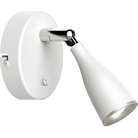 Lampe Murale 4.5W avec Interrupteur Blanc/Argent - Blanc Chaud 2 (1/2)