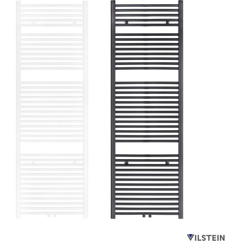 VILSTEIN Badheizkörper Mittelanschluss und Seitenanschluss, Flach, Quer-Rohr, Schwarz, 1800x600 mm (1/5)