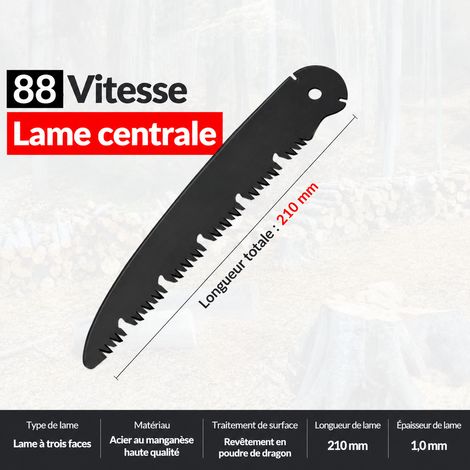 Scie pliante d'élagage 210 mm en acier rapide et plastique noir et blanc 210mm noir blanc 230 650 g – Livraison gratuite