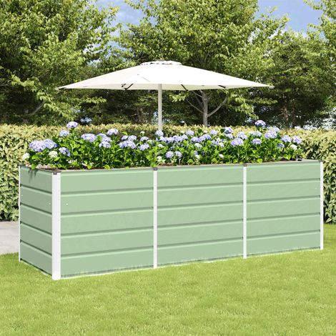 vidaXL Fioriera Verde 240 x 80 x 75 cm Acciaio