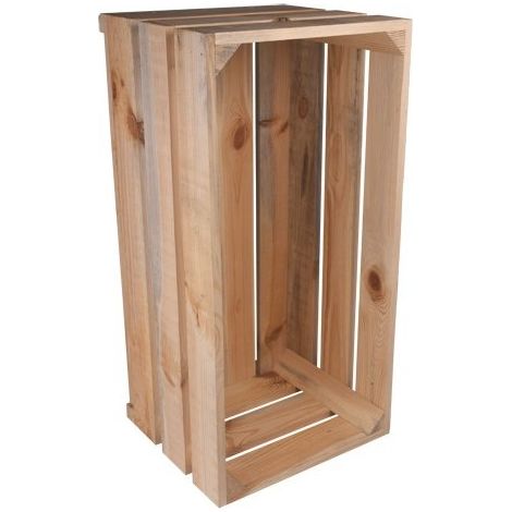Levigne – Caisse en bois naturel modulable grand modèle 72×36×32 cm – Style vintage – Personnalisable avec peinture ou vernis – Accessoires compatibles