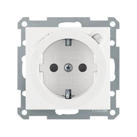 Berker SCHUKO-Steckdose pws/gl m.FI-Schutzschalt. 47088989 (1/5)
