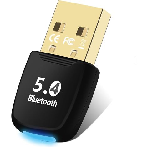 Bluetooth 5.4 Adapter, USB Bluetooth Adapter, Bluetooth 5.4 Dongle for Keyboard, Mouse, Headset, Game Controller, Speaker, Earphones - Plug and Play with Windows 7/8.1/10/11 (1/5)