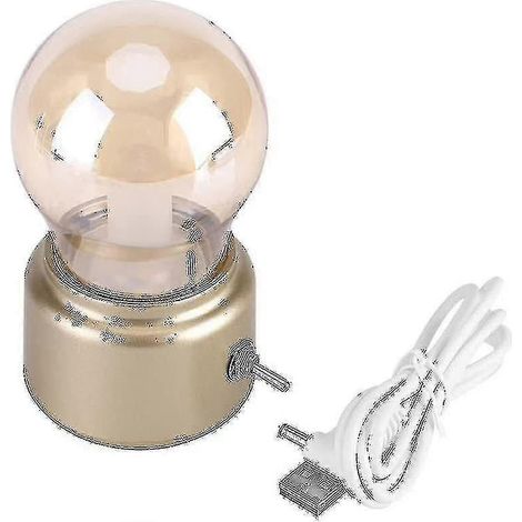 Lampe de chevet LED rétro rechargeable par USB pour chambre, couloir, cuisine (dorée) (1/3)