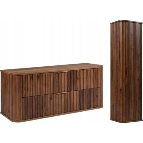 Meuble de Salle de Bain - 120,4 cm - Chêne Noisette - Design Élégant - Doublé MDF (1/5)