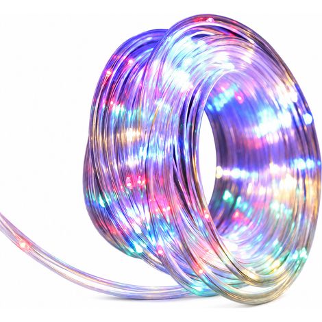 Guirlande tube LED violette 200 lumières, basse tension avec prise UE, étanche pour décoration de jardin extérieur (1/5)
