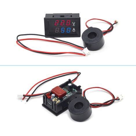 Voltmètre numérique à affichage Led Double couleur bleu et rouge, ampèremètre, indicateur de courant de tension avec transformateur d'instrument (1/5)