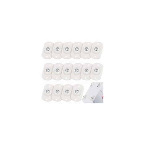 Set di 16 rotelle autoadesive per elettrodomestici, rotelle girevoli a 360°, rotelle universali per cucine di piccole dimensioni (bianche con 1 cuscinetto a sfera in acciaio) - Crezuo