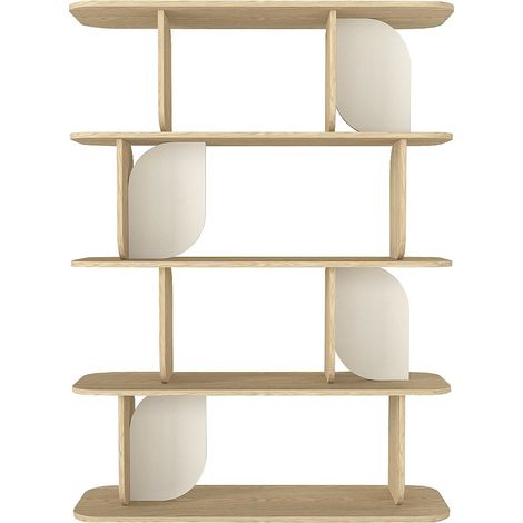 Scaffale con 4 ripiani Naturale chiaro e beige - NELERIA (1/3)