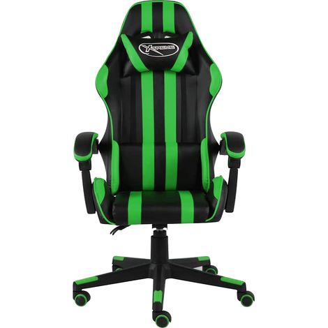 Maison Exclusive - Gaming-Stuhl Schwarz und Grün Kunstleder (1/5)