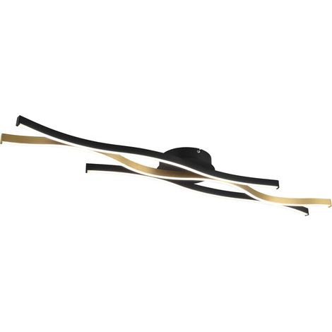 Plafoniera LED, metallo, ottone satinato, L107 cm, Blaze (1/4)