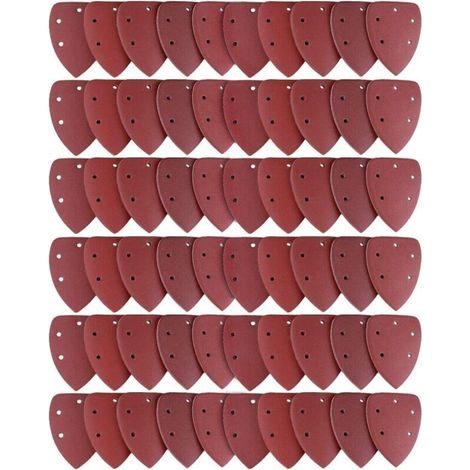 Lot de 60 Feuilles Abrasives, Papier de Ponçage 40/60/80/100/120/180/240/320/400/800 Idéal pour Ponceuse Multifonction (1/5)