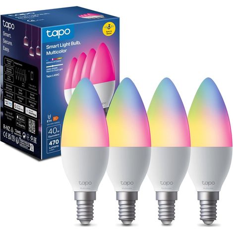 Ampoule Connectée E14, Multicolore LED Dimmable L430C, 4 pièces (1/5)