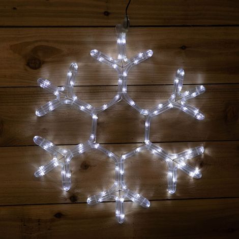 53cm Light up Hanging Christmas Snowflake Rope Light with White LEDs (1/5)