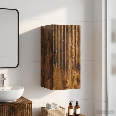 vidaXL Armario de pared para baño HOORN Roble Ahumado 30 x 31 x 59 cm (1/5)