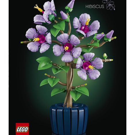 LEGO Botanicals 10372 Hibisco, Planta Artificial Con 4 Flores Falsas Y Jarrón Construible, Maquetismo DIY, Regalo Para Adultos (1/5)