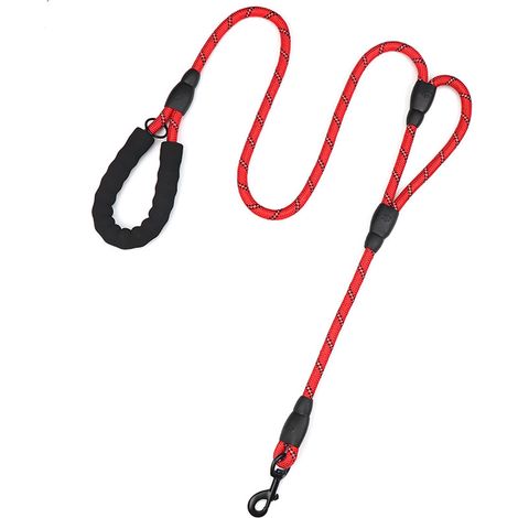 Laisse pour chien en corde, avec poignées doubles réfléchissantes pour un contrôle et une sécurité optimaux lors du dressage, convient aux chiens de grande et moyenne taille. (1/5)