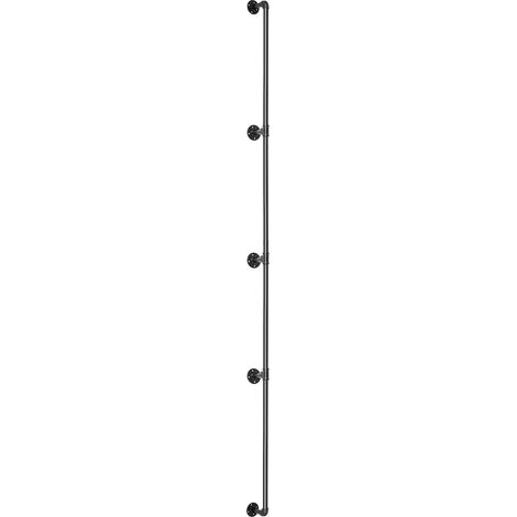 Mophorn Pasamanos Escalera 396 cm Pasamanos de Pared Acero al Carbono Acabado Mate Carga 200 kg Pasamanos Estilo Industrial Ø32 mm Pasamanos Montaje en Pared Kit Completo Negro para Interior y Exterio