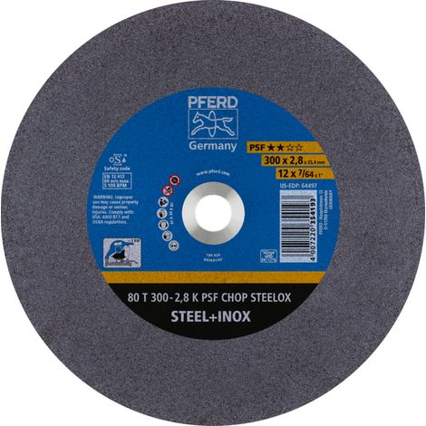 PFERD TOOLS Trennscheibe Metallkreissäge T 300x2,8x25,4 mm Uni.-Linie PSF CHOP STEELOX Stahl/Edelstahl 20 Stk