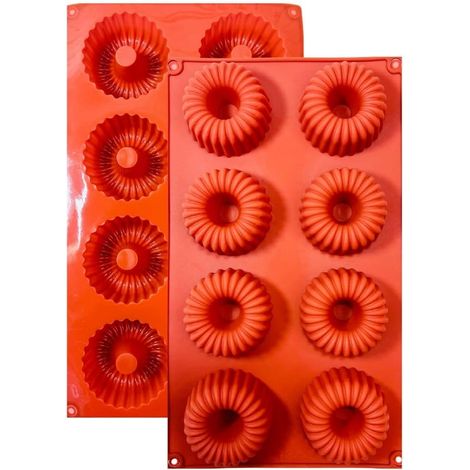 1 Moule Silicone, 8 Cavités, Antiadhésif, Pour Muffins, Gâteaux, Quiches, Pâtisserie (1/5)