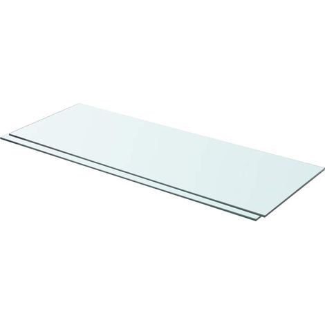 2 pcs Panneaux d'étagère, Tablettes Murale, Meubles de rangement Verre Transparent 80 x 30 cm MAE6439 (1/3)