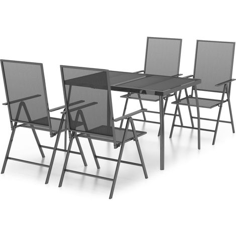 Ensemble à manger de jardin 5 pcs,Salon de jardin anthracite acier CFW76871 (1/5)