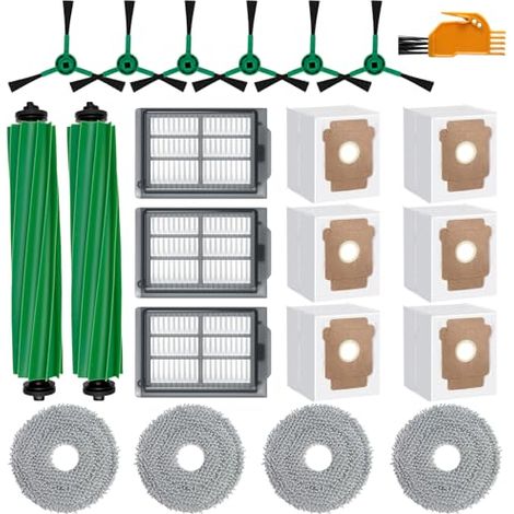 Kit de accesorios de 22 piezas para el robot aspirador iRobot Roomba Plus 505/405 Combo: 2 cepillos giratorios, 4 almohadillas de limpieza, 3 filtros HEPA, 6 cepillos laterales, 6 bolsas de aspiradora