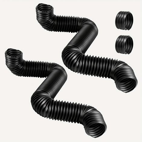 Lot de 2 rallonges de descente en polyéthylène avec connecteur rond, tuyau de drainage flexible de 1,3 m, pour la maison et le jardin (1/5)