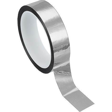 Ruban en Film Polyester Métallisé 25mm x 50 Mètres, Ruban Décoratif Métallisé Argent Brillant Ruban Adhésif Miroir pour Détails Mur Accent Arts Graphiques Bateau Murs (1/5)