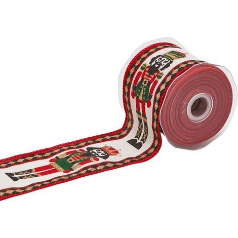 EDG Enzo De Gasperi Nastro Natale con Soldatino H 65 Mm 10 Mt Verde Rosso