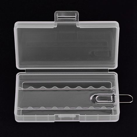 Stück tragbare, stabile, transparente Aufbewahrungsboxen für 8 AAA-Batterien mit Haken (1/5)