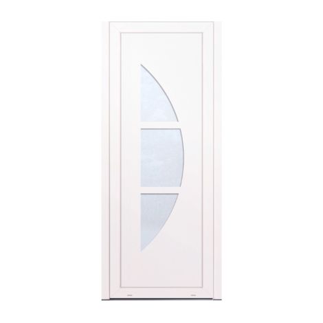 Volet Moustiquaire – Porte d'entrée PVC SURINAM blanche H 215 cm x L 90 cm – Isolation thermique 1.3 Wh/M2 – Serrure multipoint 5 points – Seuil aluminium 20 mm (1/3)