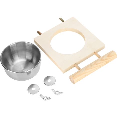 Bol d'alimentation pour perroquets, accessoire de Cage d'alimentation en eau et nourriture en acier inoxydable avec support unique (1/5)