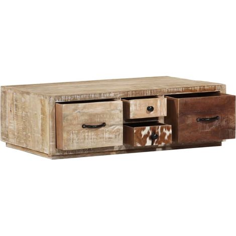 Table basse 90x60x30 cm Bois de manguier massif vidaXL (1/5)