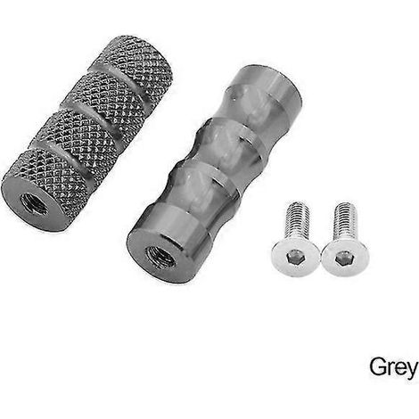 2 Stück Motorrad-CNC-Universal-M6-Schalthebel-Fußrasten, Bremspedal-Schalthebel, Fußrasten, Motorrad-Fußrasten, Aluminium – Grau