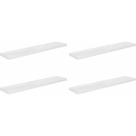 Maison Exclusive - Schweberegale 4 Stk. Hochglanz-Weiß 120x23,5x3 (1/5)