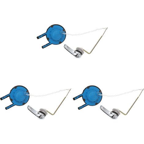 Lot de 3 Poignées de chasse d'eau, Métal, Clapet de rechange, Toilettes à commande latérale (1/4)